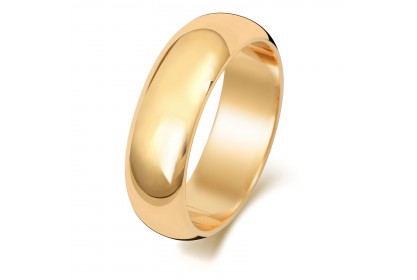 9ct Yellow Gold D Shape 6mm Heavyweight Band